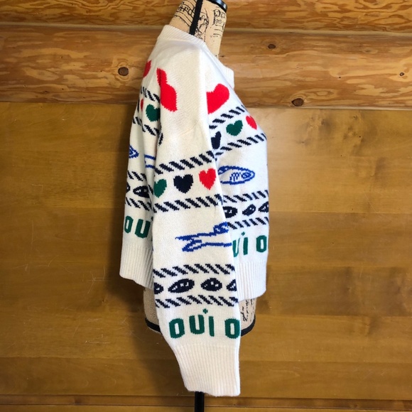 Clare V BNWT Sardine Icon intarsia sweater in size L - Picture 5 of 11